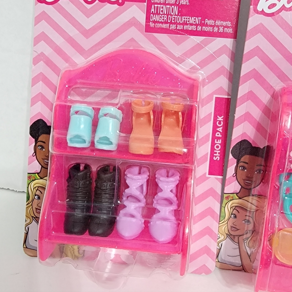 Barbie Accessories Mattel Lot of 2 Packs - Shoes And Headbands NEW - Picture 2 of 3